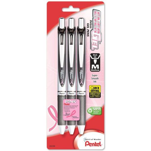 Pentel EnerGel Deluxe 3 pack Black ink RTX Retractable Liquid Gel Pen