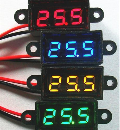 4pcs/lot Mini Waterproof Diaital 3 Bits 0.28&#039;&#039; 2 Wires DC 3.50-30.0V Voltmeter