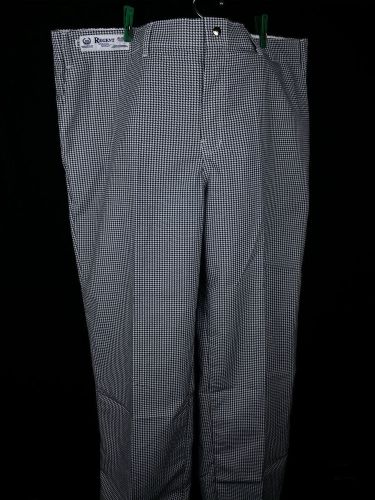 Regent chef work pants NO HEM houndstooth  100% Polyester Big Sizes