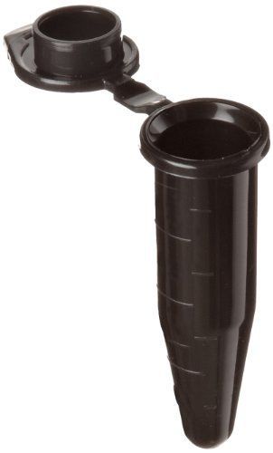 Heathrow Scientific HD4323K Polypropylene 1.5mL Microcentrifuge Tube, Black,