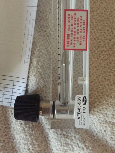 DWYER VFB-85-SSV  Flow meter, .2-2.0 GPM Water, SS Valve