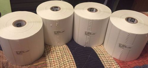 4 pack GENUINE Zebra Z-Select 4000T Label Rolls - 4&#034;x1&#034; - Part # 83340 - NEW!