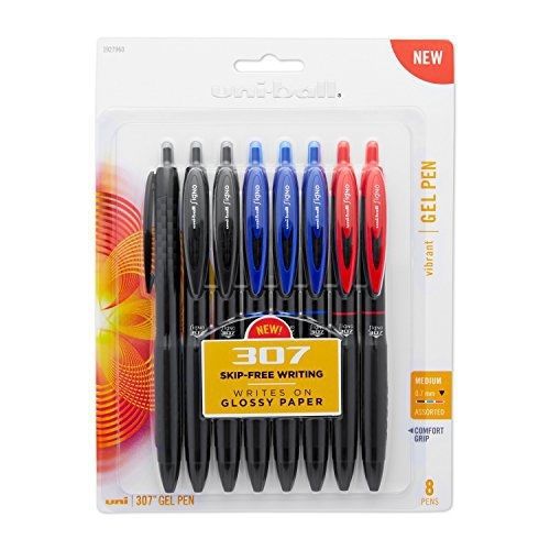 Uni-ball uni-ball 307 Gel Pen, 8-Pack, Assorted Colors (1927960)