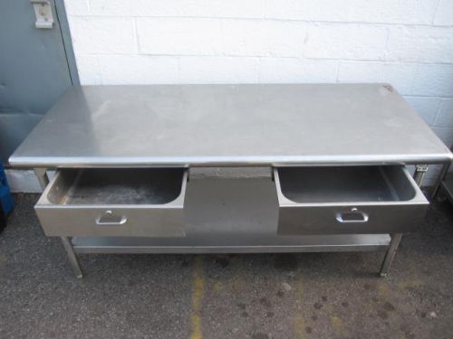 Heavy duty s/s work prep table w/2 drawers s/s undershelf 72&#034;x30&#034;x34&#034;h for sale