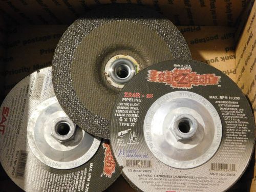 SAIT CUT GRINDING WHEELS 6&#034; X 1/8&#034; X 5/8-11 NEW 10PC CASE ferrous/ss grinding