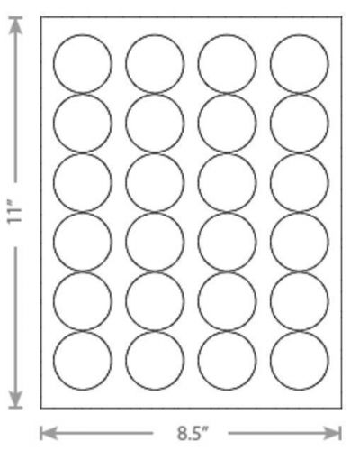 50 Sheets Laser Inkjet 1.67&#034; Round Circle Dots 1200 Labels 5193 5293 24-Up