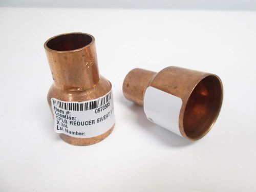 Lot of 2 new copper coupling reducers, 1-1/4&#034; x 3/4&#034; for sale