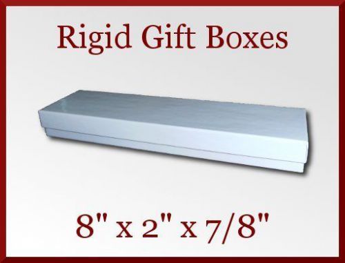 12 white gloss rigid bracelet gift boxes 8 x 2 x 0.875 in jewelry retail for sale