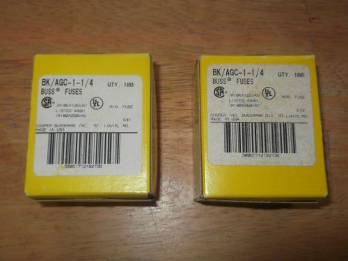 AGC-1-1/4  BOX OF 100  NEW BUSSMANN  1/4X1 1/4  NEW