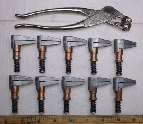 10  side grip clecos genuine kwik-lok heavy duty 1&#034; side clamp cleco  w/ pliers for sale