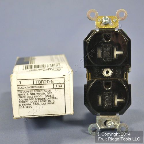 Leviton Black COMMERCIAL Tamper Resistant Duplex Receptacle Outlet 20A TBR20-E