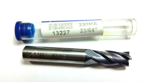 23/64&#034; garr 13227 carbide 4 flute tialn end mill (q 425) for sale