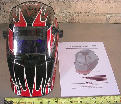 LINCOLN ELECTRIC &#034;RED FIERCE&#034; MODEL No. K3063-1, AUTO-DARKENING WELDING HELMET