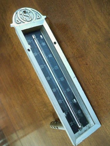 Vintage Art Deco JSC Jones Stephens Corp 90 Degree Angle Metal Case Thermometer