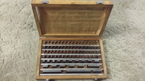 Chicago Brand 81 Piece Gage Block Set Grade B in Wooden Case pn 50403