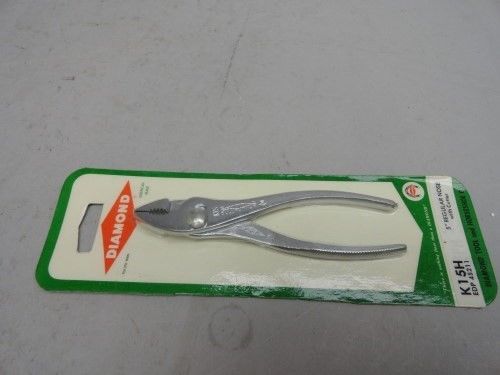 New NOS Diamond K15H 5&#034; slip joint regular nose pliers w/cutter SEALED K15-H