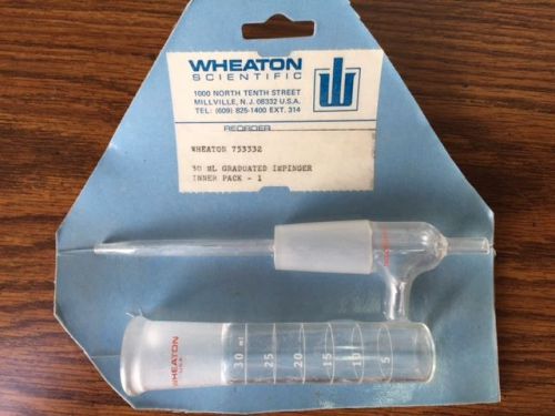 Wheaton Scientific 30 ML Graduated Impinger No 753332 NEW!