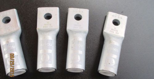 4 Morris Alu Long Barrel 1 Hole Compression Lugs - 93060  MLA 4/0-3/8 White