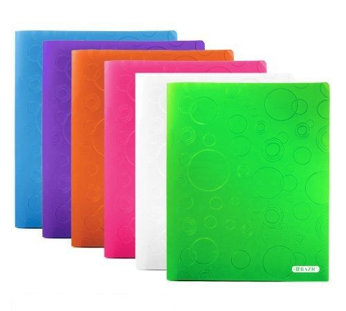 Bazic BAZIC Bubble Embossed Multi Color 2-Pockets Poly Portfolio, Case of 48