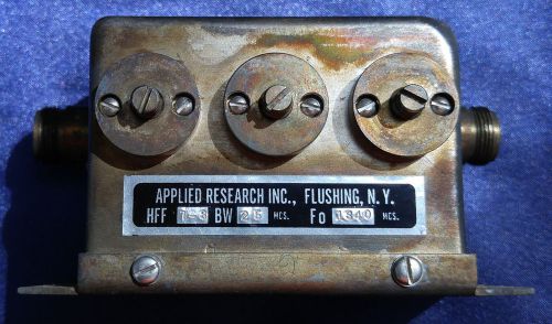 Vintage Bandpass Filter - 1340 Megahertz Operating Freq, 25 Megahertz Bandwidth