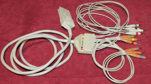 HP Hewlett Packard ECG EKG 10 LEAD PATIENT CABLE 4700 AH G19 Free Shipping!