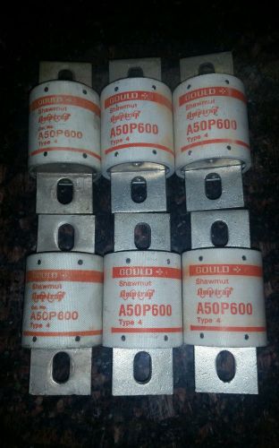 NIB (6) CT LOT Ferraz Shawmut Fuse A50P600-4