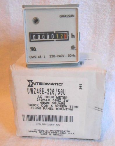 Intermatic UWZ48E-220/50U AC Hour Meter 240VAC 50HZ 2W 48MM Square