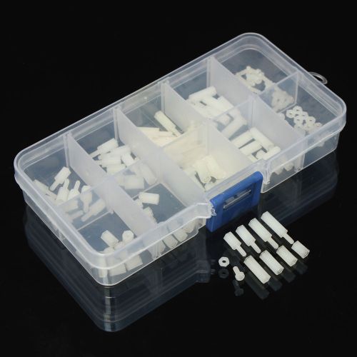 M2 Nylon Hex Spacers Screw Nut Assortment Kit Stand off Plastic Accessories Set