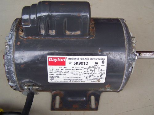 Dayton 1hp 1 phase blower motor model 5k901d for sale