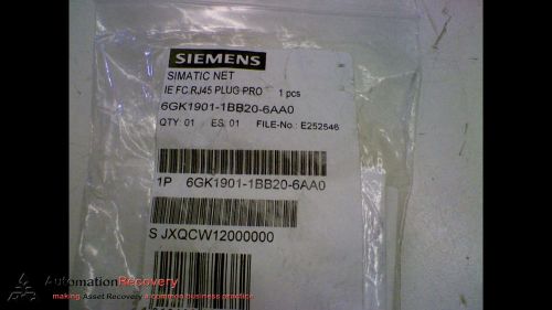 SIEMENS 6GK1901-1BB20-6AA0 SIMATIC NET IE FC RJ45 PLUG PRO INDUSTRIAL, NEW