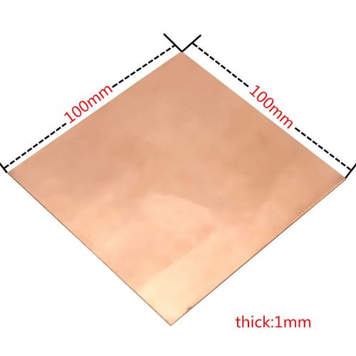 99.9% Pure Copper Cu Metal Sheet Plate 100x100x1mm For Handicraft Aerospace