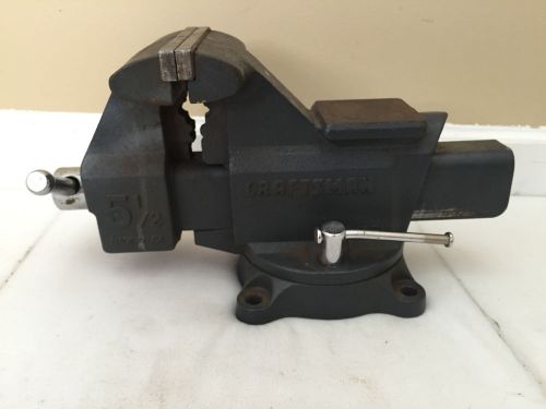 Craftsman bench vise swivel base 5 1/2&#034; reversible jaws 6 1/2&#034; opening 51871 usa for sale