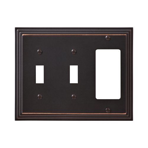 NEW Amertac 84TTRVB 2 Toggle/1 Rocker-GFCI Steps Wallplate  Aged Bronze