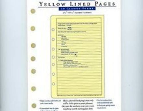 50 Page Franklin Yellow Lined Pages 7 Hole Planner Classic 5.5x8.5in Organizer