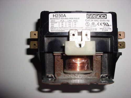 Fasco h230a 30 amp 24 vac single 1-pole definite purpose contactor hvac for sale
