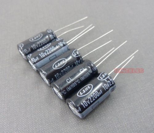 100pcs 2200uf 10v electrolytic capacitor 105degc 2000hours long life ls for sale