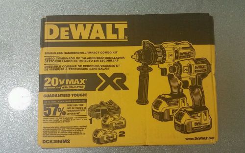 DEWALT DCK296M2  XR LI-ION BRUSHLESS  HAMMERDRILL / IMPACT COMBO KIT &#034;NEW&#034;