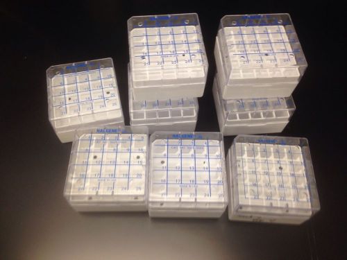 8 Pack Nalgene System 25 CryoBox 25 Slot Cryogenic Vial Storage Rack 5025-0505