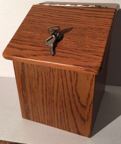 Vertiflex Wooden Suggestion Box 9 1/2&#034; X 6 1/2&#034; X 7 1/4&#034; New Ballot Mailbox