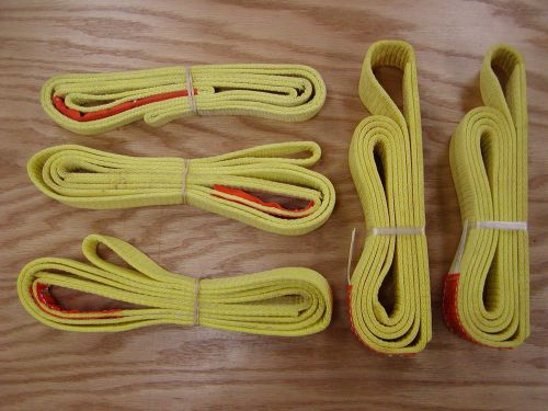 Lift-All Nylon Slings, (2) 2&#034; x 4 ft. &amp; (3) 1&#034; x 4 ft. New &amp; unused