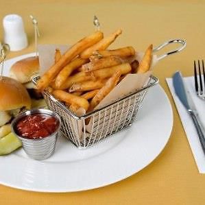 STAINLESS MINI INDIVIDUAL SERVING FRY BASKET SERVING BASKET