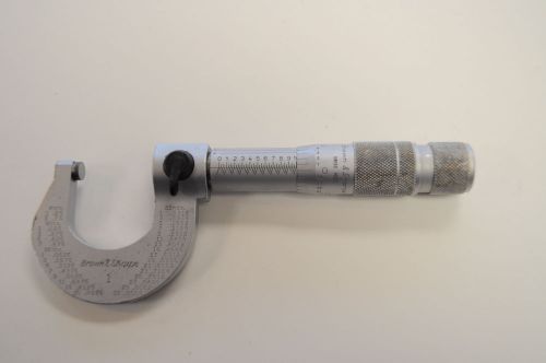 Brown &amp; sharpe 0-1&#034; mechanical micrometer .0001 outside for sale