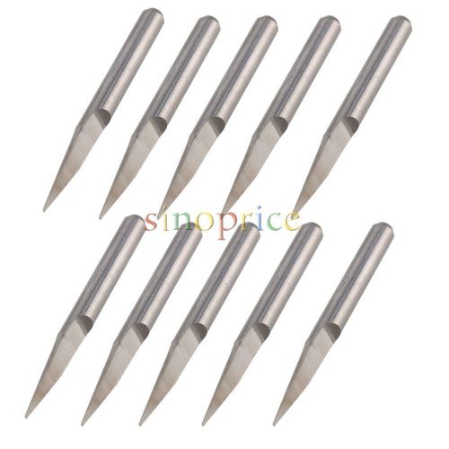 10pcs 1/8&#034; Shank 0.2mm Carbide Engraving Bits Router Sculpture Carving Tool 15C