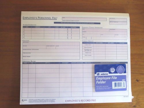 Adams Employee File Folder 11 3/4&#034;x 9 1/2&#034;(14.2 x 21.5 cm) 20 Folders