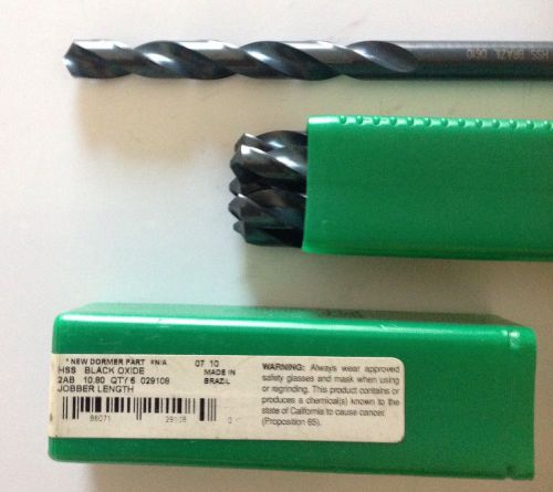 Precision 029108 29108 Jobber Drill Bit Set Of 6 HSS Black Oxide 10.80mm 0.4252&#034;