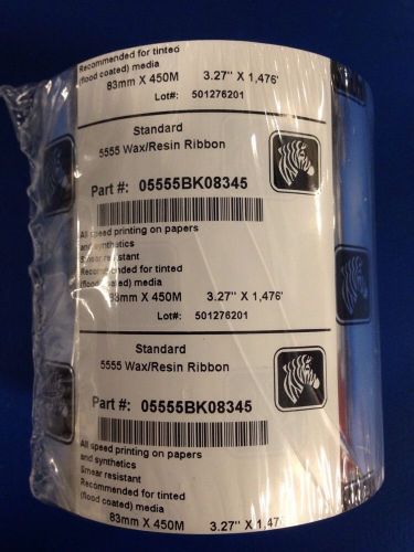 Lot of 6 ZEBRA Standard 05555BK08345  3.27x1476 Enhanced Wax/Resin