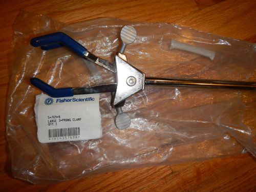 FisherScientific Large 3-Prong Clamp large chemistry lab equipment NOS