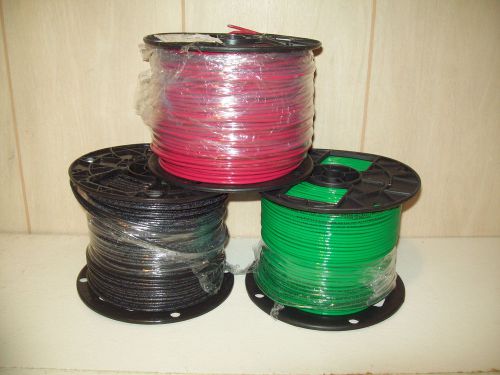 500&#039; black,red,green #12awg solid copper thhn/thwn ! free shipping ! new for sale