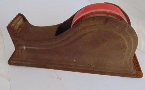 Vintage Texdel Tape Dispenser Cast Iron 10&#034; Long 3.25 Wide