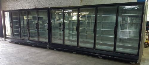 Hussmann  glass door reach in freezer or cooler display case / 10 door for sale